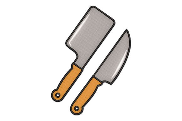 Cooking Knifes Embroidery Design
